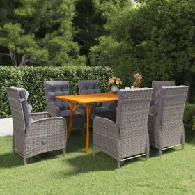 7 Piece Patio Dining Set Gray
