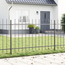 Garden Fence Gray 3.4 x 0.8 m Powder-coated steel