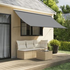 Retractable Awning Anthracite Steel 118.1 x 59.1 in Retractable