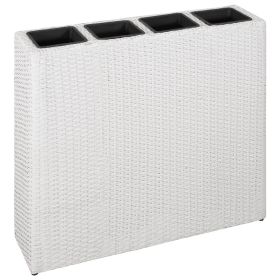 Raised Bed White Poly rattan frame Medium