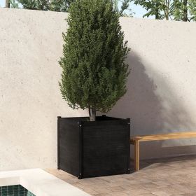 Garden Planter Black Solid pinewood Medium Sturdy