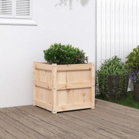 Garden Planter Natural Wood Solid Pine Wood 19.7 in