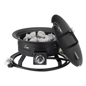 VEVOR Propane Fire Pit 19" Outdoor Portable Gas Fire Pit for Heating 58000 BTU