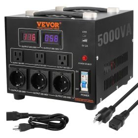 VEVOR Voltage Converter Transformer, 5000W, Heavy Duty Step Up/Down Transformer, Convert from 110 Volt to 220 Volt and  from 220 Volt to 110 Volt, wit