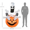 6FT Tall Halloween Inflatable Jack-O-Lantern and Ghosts, Outdoor Blow Up Yard Decoration with Pumpkin Lantern and LED Lights for Garden, Lawn, Party