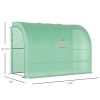 Outsunny 10' x 5' Lean to Green House, Walk-in GreenHouse with 2 Doors and Windows, PE Cover and 3 Shelves, Green