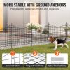 VEVOR Garden Fence, 36.6in(H) x29.5in(L) Animal Barrier Fence, Underground Decorative Garden Fencing with 2.5 Inch Spike Spacing