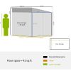 Outsunny 5' x 9' Outdoor Storage Shed, Lean to Shed with Foundation, Lockable Doors & Gloves for Patio Lawn Backyard, White