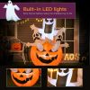 6FT Tall Halloween Inflatable Jack-O-Lantern and Ghosts, Outdoor Blow Up Yard Decoration with Pumpkin Lantern and LED Lights for Garden, Lawn, Party