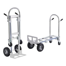 VEVOR Aluminum Hand Truck, 2 in 1, 800 lbs Load Capacity, Heavy Duty Industrial Convertible Folding Hand Truck and Dolly