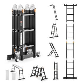 Multi-Purpose Folding Ladder 7-in-1 3 Step 12ft with Scaffolding Plank