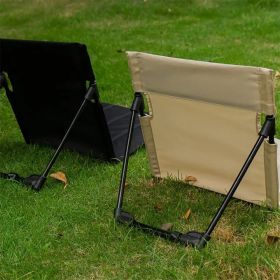 IPRee Foldable Beach Mat Lounge Camping Chair Outdoor Garden Park Single Lazy Chair Backrest Cushion Picnic Camping Folding Back Chair Beach Chairs (Color: Black)