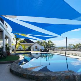 Artpuch Custom Size Sky Blue Sun Shade Sail Triangle Canopy 185 GSM Durable Fabric UV Block Awning for Outdoor Patio Garden Backyard (Customized Avail (Color: Sky blue, size: 13x15x19.8)